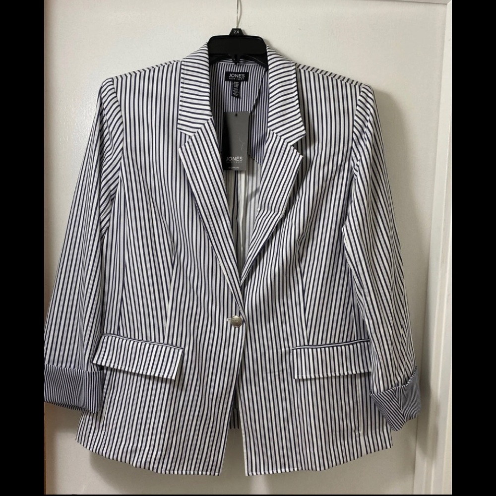 NWT Jones NY Stripe Jacket 16W
